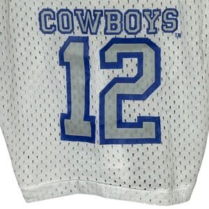 Vintage Dallas‎ Cowboys #12 Jersey Football Mesh White Blue XL Kids Sportswear